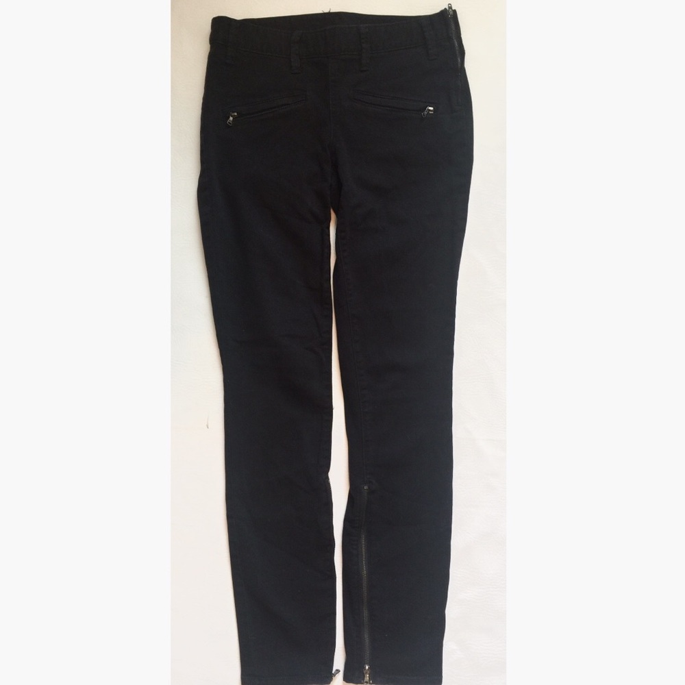 Tory Burch Super Skinny Black Zip Trouser